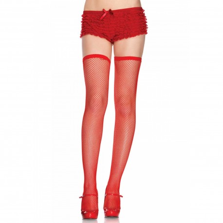 RED FISHNET THIGH HIGHS 