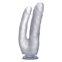 REALROCK 10” REALISTIC DOUBLE COCK CLEAR