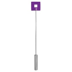 OUCH! LEATHER SQUARE TIPPED METAL CROP PURPLE