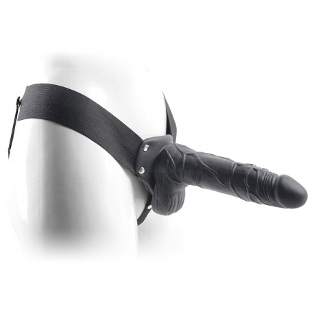 STRAP-ON OCO COM TESTÍCULOS REAL RAPTURE AIR FEELING 8" PRETO