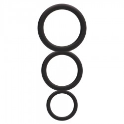 ROUND COCK RING SET BLACK