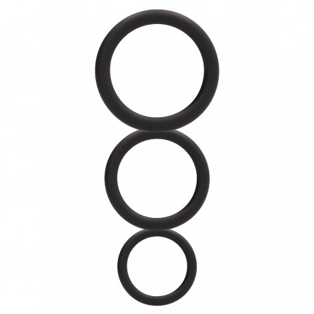 ROUND COCK RING SET BLACK