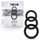 CONJUNTO DE ANÉIS PARA O PÉNIS SONO Nº25 COCKRING SET PRETO