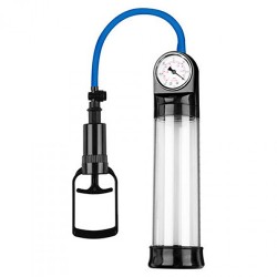 PRESSURE TOUCH PUSH PENIS PUMP WITH GAUGE CLEAR