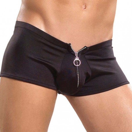 BÓXER CON CREMALLERA MALE POWER ZIPPER SHORT NEGRO