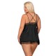 QUEEN SIZE OBSESSIVE LOLITTE BABYDOLL AND THONG BLACK