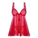 OBSESSIVE ROUGEBELLE BABYDOLL AND THONG RED