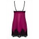 OBSESSIVE 861-CHE CHEMISE AND THONG BORDEAUX