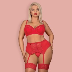 OBSESSIVE JOLIEROSE SET TAILLE QUEEN RED