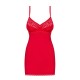 OBSESSIVE JOLIEROSE CHEMISE AND THONG QUEEN SIZE RED