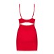 OBSESSIVE JOLIEROSE CHEMISE AND THONG QUEEN SIZE RED