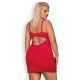 OBSESSIVE JOLIEROSE CHEMISE AND THONG QUEEN SIZE RED