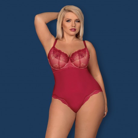 OBSESSIVE ROSALYNE TEDDY TAILLE QUEEN RED