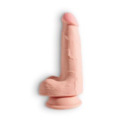 DILDO CON TESTICULOS 5" TRIPLE DENSITY KING COCK BLANCO