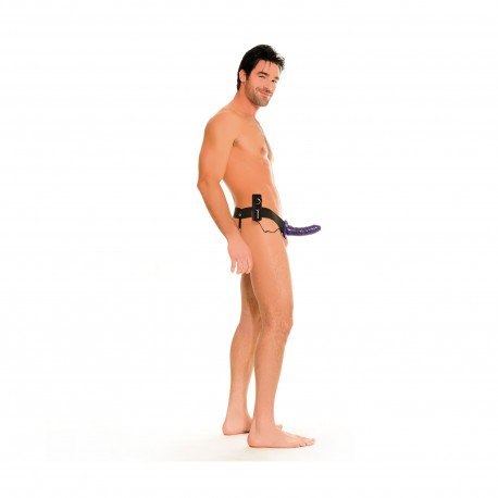 FETISH FANTASY SERIES VIBRATING HOLLOW STRAP-ON PURPLE