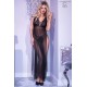 CR-4377 LONG GOWN AND THONG BLACK