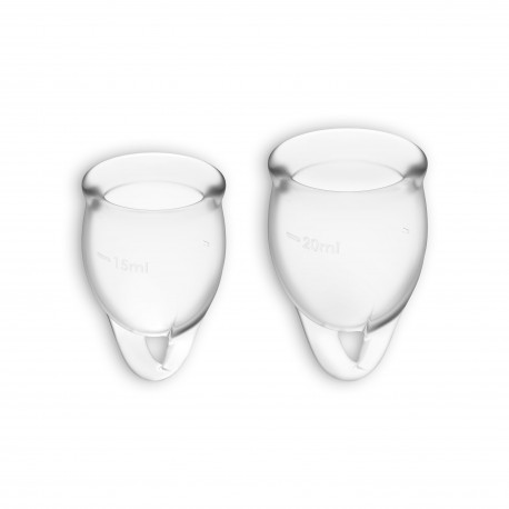 FEEL CONFIDENT 2 MENSTRUAL CUPS SET SATISFYER CLEAR