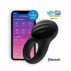 SATISFYER SIGNET RING VIBRATING RING WITH APP AND BLUETOOTH BLACK