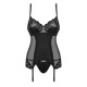 OBSESSIVE AMALLIE CORSET AND THONG BLACK