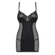 OBSESSIVE AMALLIE CHEMISE AND THONG BLACK