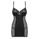 OBSESSIVE QUEEN SIZE AMALLIE CHEMISE AND THONG BLACK