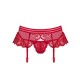 OBSESSIVE 853-GAR GARTERBELT AND THONG RED