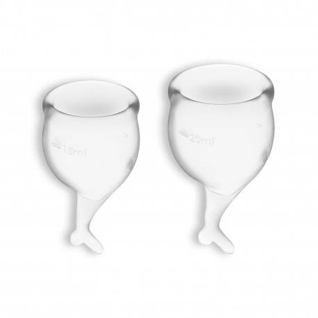 FEEL SECURE 2 MENSTRUAL CUPS SET SATISFYER CLEAR