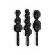 BOOTY CALL 3 PIECE SET ANAL PLUGS SATISFYER BLACK