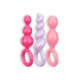 BOOTY CALL 3 PIECE SET ANAL PLUGS SATISFYER COLOURED