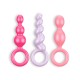 BOOTY CALL 3 PIECE SET ANAL PLUGS SATISFYER COLOURED