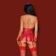 OBSESSIVE 859-COR CORSET AND PANTIES RED