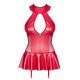 OBSESSIVE 859-COR CORSET AND PANTIES RED