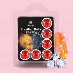 BRAZILIAN LUBRICANT BALLS HOT AND COLD EFFECT 6 X 4GR