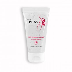 LUBRIFICANTE COMESTÍVEL À BASE DE ÁGUA JUST PLAY MORANGO 50ML