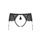 OBSESSIVE ROMANESA CROTCHLESS GARTER BELT BLACK