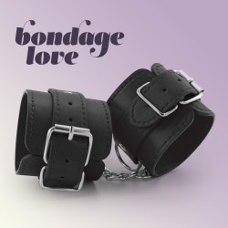 BONDAGE LOVE LEATHER HANDCUFF CRUSHIOUS BLACK