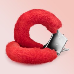 MENOTTES DE PELUCHE LOVE CUFFS CRUSHIOUS ROUGES