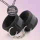 TOUGH LOVE VELCRO HANDCUFFS WITH EXTRA 40CM CHAIN CRUSHIOUS BLACK