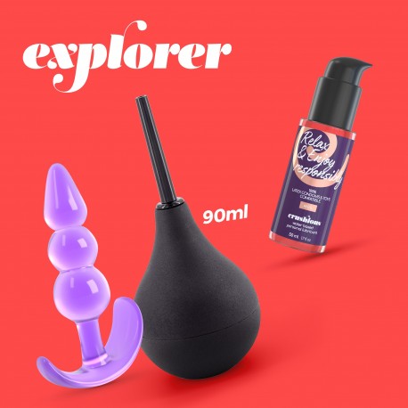 EXPLORER DUCHE ANAL 90ML COM LUBRIFICANTE ANAL 50ML E PLUG THE PLUNGER CRUSHIOUS