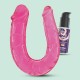 DEEP DIVER DILDO DOBLE CON LUBRICANTE ANAL 50ML CRUSHIOUS ROSA