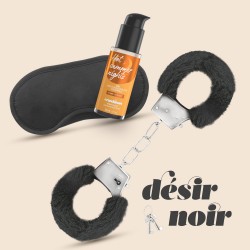 CRUSHIOUS DÉSIR NOIR HANDCUFFS SET + SATIN BLINDFOLD AND WARMING EFFECT LUBRICANT