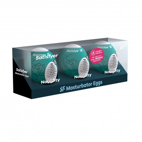 PACK OF 3 SATISFYER MASTURBATOR EGG NAUGHTY