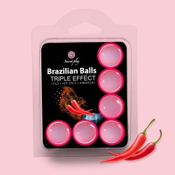 BRAZILIAN LUBRICANT BALLS TRIPLE EFFECT 6 X 4GR