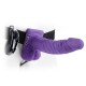 STRAP-ON HUECO CON VIBRACIÓN Y TESTICULOS 7" FETISH FANTASY SERIES MORADO