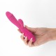 VIBRADOR RECARGABLE CON ESTIMULADOR DE CLÍTORIS BLOSSOMS ROSA FUERTE Y LUBRICANTE DE BASE AGUA INCLUIDO CRUSHIOUS