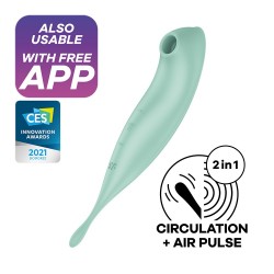 SATISFYER TWIRLING PRO VIBRATOR WITH CONNECT APP MINT