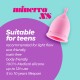 COPA MENSTRUAL MINERVA XS CON BOLSA Y LIMPIADOR DE JUGUETES 150 ML CRUSHIOUS