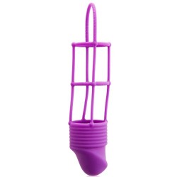 RIBBED COCKCAGE PENIS SLEEVE PURPLE
