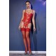 CHILIROSE CR-4619 CORSET AND THONG RED