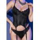 CHILIROSE CR-4623 CORSET AND THONG BLACK